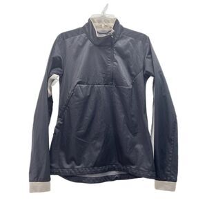 Salomon Women's Windstopper Running Jacket Sz M Gray Quarter Zip